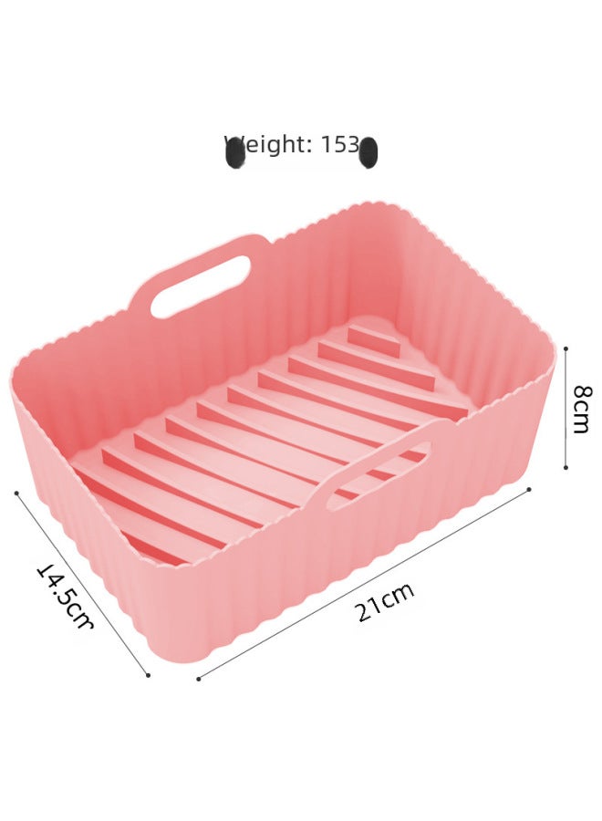 Bestseller Large Silicone Air Fryer Tray Baking Pan Tray Silicone Pot Air Fryer Accessories Coated-Specifications:Rectangular Baking Pan 3rd Generation Thin Section Red - Image 4