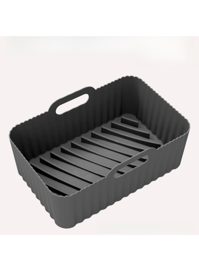 Bestseller Large Silicone Air Fryer Tray Baking Pan Tray Silicone Pot Air Fryer Accessories Coated-Specifications:Rectangular Baking Pan 3rd Generation Thin Section Red - Image 2