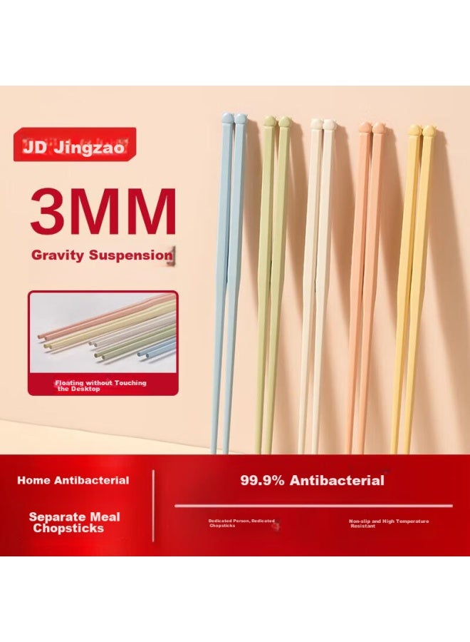 JD.com Jd Jingzao Colorful Antibacterial Chopsticks, Household Divided Alloy Chopsticks, Non-slip Antibacterial High-end Heat-resistant, 5 Pairs - Image 1