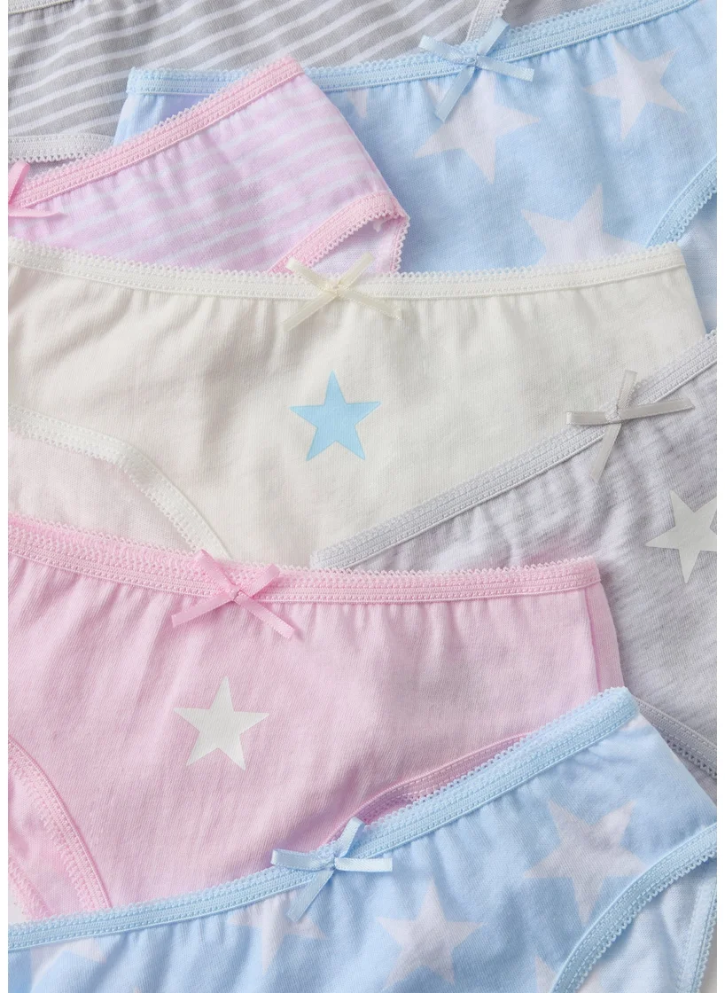 Matalan 5 Pack Girls Multicolour Mono Hipster Briefs