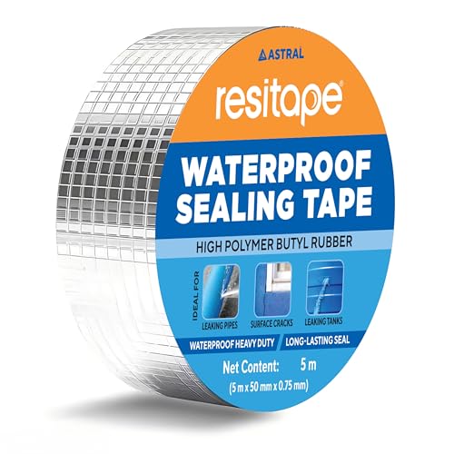 RESITAPE Astral Butyl Waterproof Aluminium Tape | Heavy-Duty & Super Strong | Ideal for Roof Leakage, Cracks & Gap Sealing | High Temperature Resistant | 5M x 50MM - Image 1