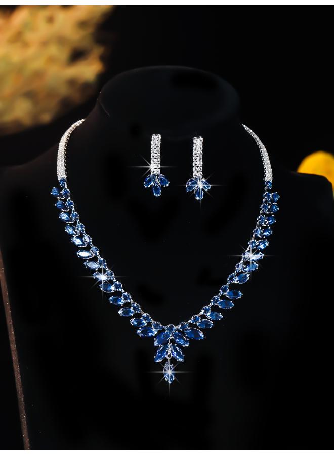 Europe And The United States Necklace Suit Earrings Jewelry Suit Banquet Dress Chain Fashion Joker Bridal Jewelry