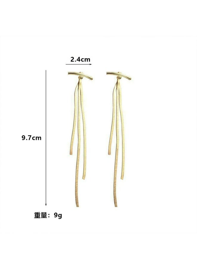 Goolsky Summer Metal Tassel Earrings for Women – INS Trending Korean Style Elegant Dangle Earrings, Lightweight Glossy Gold/Silver Tone, Beach Vacation Casual Outfits, Nickel-Free Anti-Tarnish - Image 4