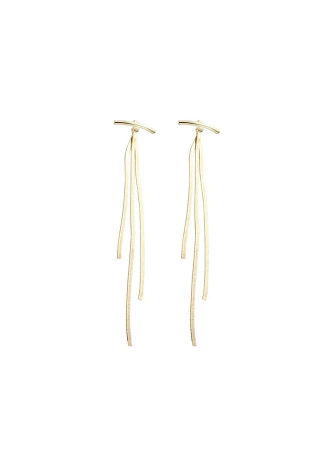 Goolsky Summer Metal Tassel Earrings for Women – INS Trending Korean Style Elegant Dangle Earrings, Lightweight Glossy Gold/Silver Tone, Beach Vacation Casual Outfits, Nickel-Free Anti-Tarnish - Image 2