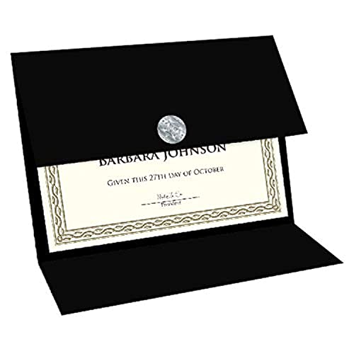 Geographics Tri Fold Black Certificate Holder, Linen Texture, 9.25" x 12.5", 5/Pack (47838) - Image 1