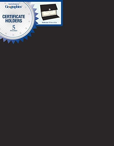 Geographics Tri Fold Black Certificate Holder, Linen Texture, 9.25" x 12.5", 5/Pack (47838) - Image 3