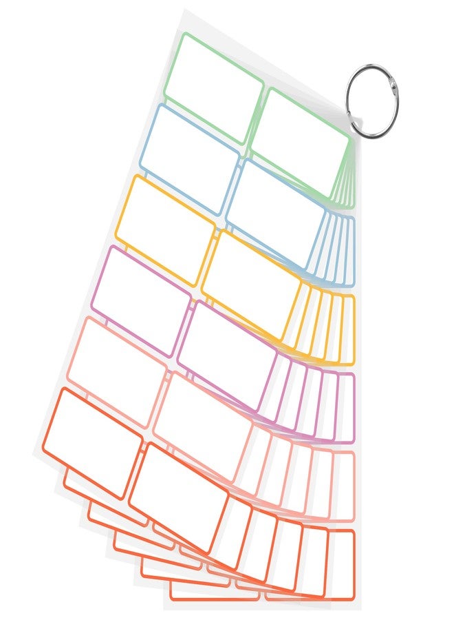 PPB Dry Erase Labels Sticky Notes for Containers, Reusable Waterproof Removable Stickers for Storage Bins, Freezer, Kitchen, Classroom, Whiteboard, All Purpose Use (1.2”x 2”, Multicolor, 60 Dots) - Image 1