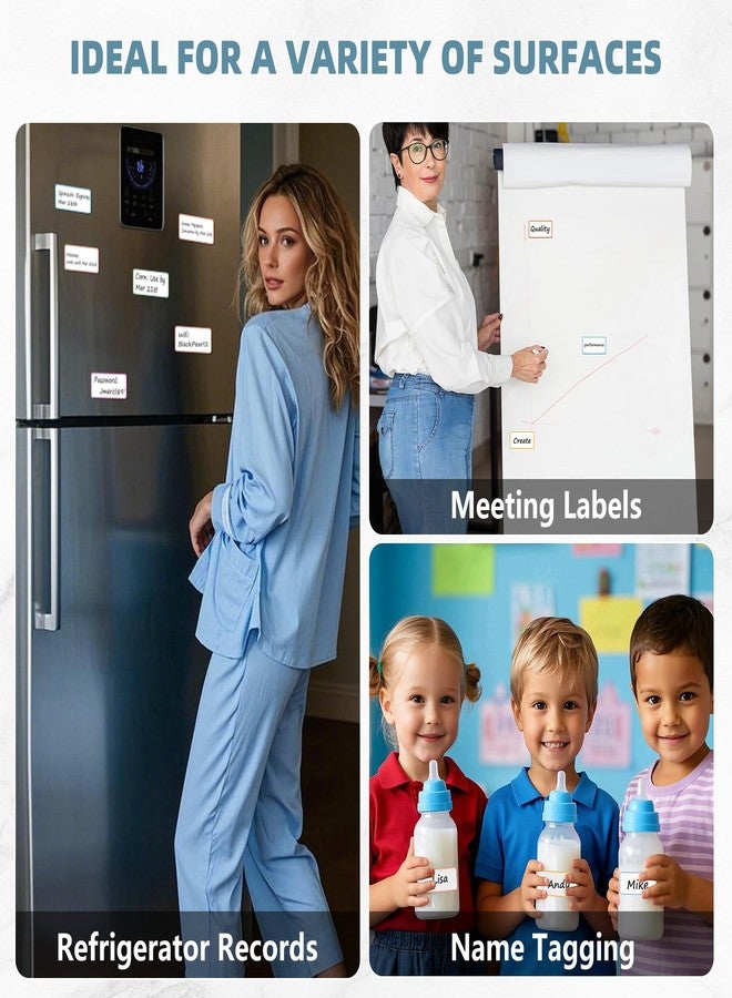 PPB Dry Erase Labels Sticky Notes for Containers, Reusable Waterproof Removable Stickers for Storage Bins, Freezer, Kitchen, Classroom, Whiteboard, All Purpose Use (1.2”x 2”, Multicolor, 60 Dots) - Image 5