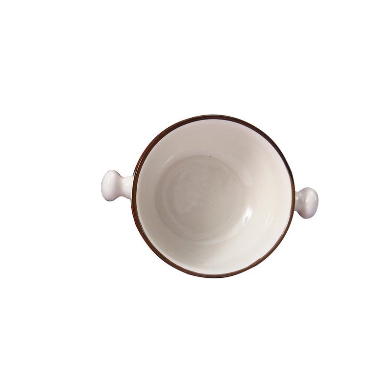 Caffeine Ceramic Handmade Orange Grey Leaf Print Snack BowlSet of 2 - Image 2