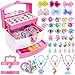 MOZXEBOK Jewelry Toys for Girls Adjustable Rings Bracelets Necklaces Butterfly Hair Clips Toddler Bows Unicorns Kids Toys Set for Princess Dress Up Christmas Birthday Gifts 3 4 5 6 7 8 9 Year Old Girl - Image 3