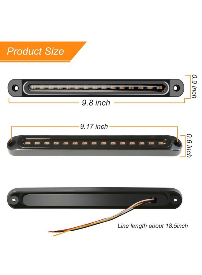 FOUFLY 4PCS 12V-24V 30 LED Tail Lights Red & Yellow Trailer Brake Light Turn Signal Trailer Sequential Identification Light Waterproof Tail Light Bar for Truck Pickup Golf Cart Marine Boats - Image 5