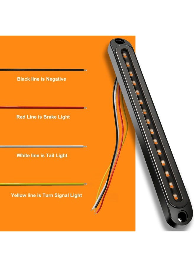 FOUFLY 4PCS 12V-24V 30 LED Tail Lights Red & Yellow Trailer Brake Light Turn Signal Trailer Sequential Identification Light Waterproof Tail Light Bar for Truck Pickup Golf Cart Marine Boats - Image 3