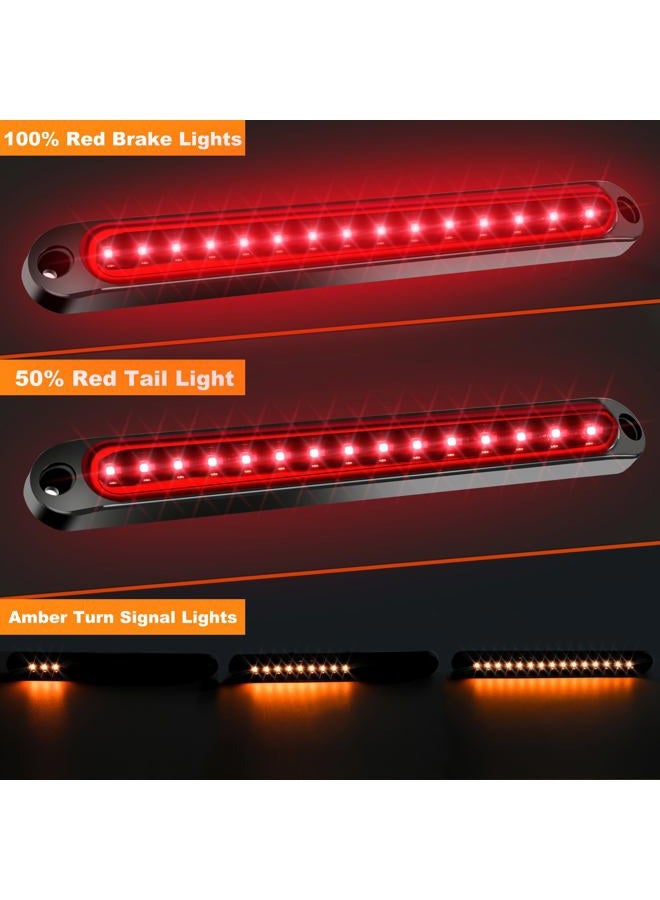 FOUFLY 4PCS 12V-24V 30 LED Tail Lights Red & Yellow Trailer Brake Light Turn Signal Trailer Sequential Identification Light Waterproof Tail Light Bar for Truck Pickup Golf Cart Marine Boats - Image 2