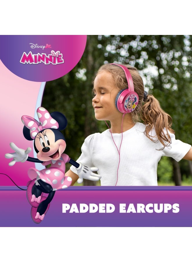 SMD Disney Minnie Mouse Auxiliary Headphones with Stickers | Wired kids headphones with Minnie Mouse design, aux connectivity, soft cushions, adjustable headband, and stickers for customization - Image 4