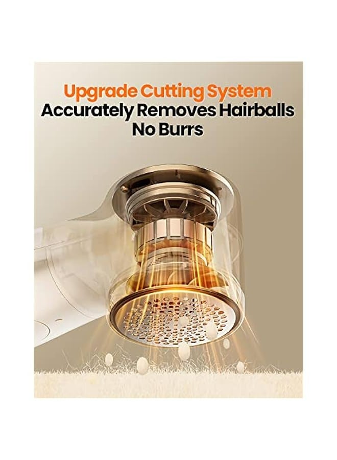 ماكينة حلاقة أقمشة قابلة للشحن مع 3 سرعات، شاشة رقمية حلوة، تخزين كبير، شفرات 6 ورقات، مزيل للملابس والأثاث، لونها أبيض. - Image 5