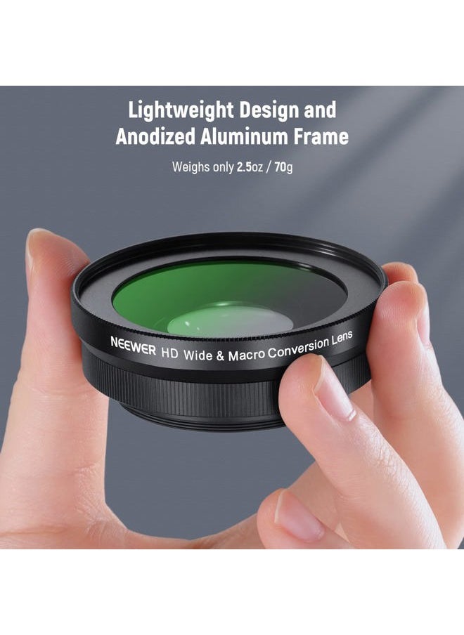 Neewer - 40.5mm HD Wide Angle Lens Compatible with Sony ZV-1F ZV-E10 A5000 A6000, 2 in 1 18mm Wide Angle & 10x Macro Additional Lens with Extension Tube, Bayonet Mount Lens Adapter (LS-30, Black) - Image 1