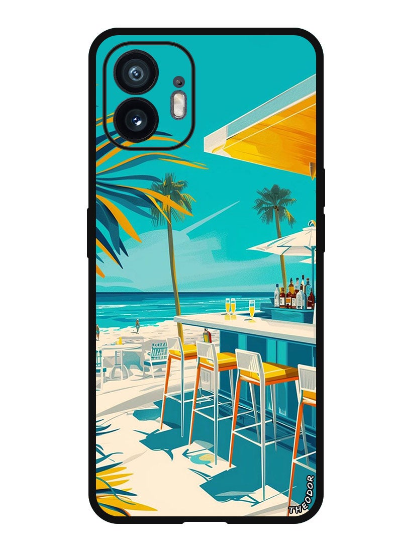 Theodor Protective Case Anti Scratch Shock Proof Bumper Cover For Nothing Phone (2) a painting of a bar on the beach - Image 1