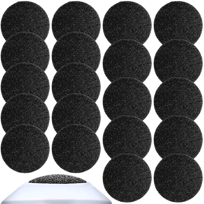 20 Pieces Regular Coarse Replacement Pads for Portable Electric Foot Grinder Foot File Refills Vacuum Adsorption Electric Callus Remover Hard Skin Grind Head for Cracked Heels Dead Skin Black