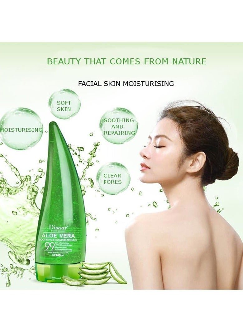 Disaar Aloe Vera Gel for Unisex | Natural Skincare Soothing Moisturizer for Face Body Hair Clear Gel No Parabens No Sulphates Dermatologically Tested Suitable for All Skin Types - Image 4