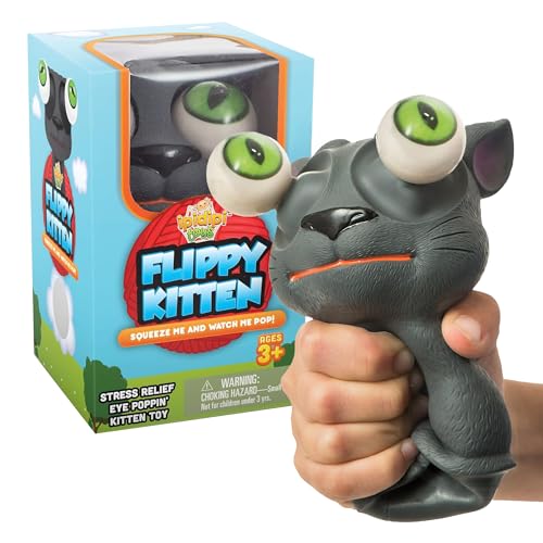 IPIDIPI TOYS Flippy Kitten Squishy Eye Popping Cat - Halloween Squishy Toys for Trick or Treat - Fun Fidget Toy, Birthday Party Favors, Halloween Goodie Bag Stuffers for Boys and Girls - Image 1