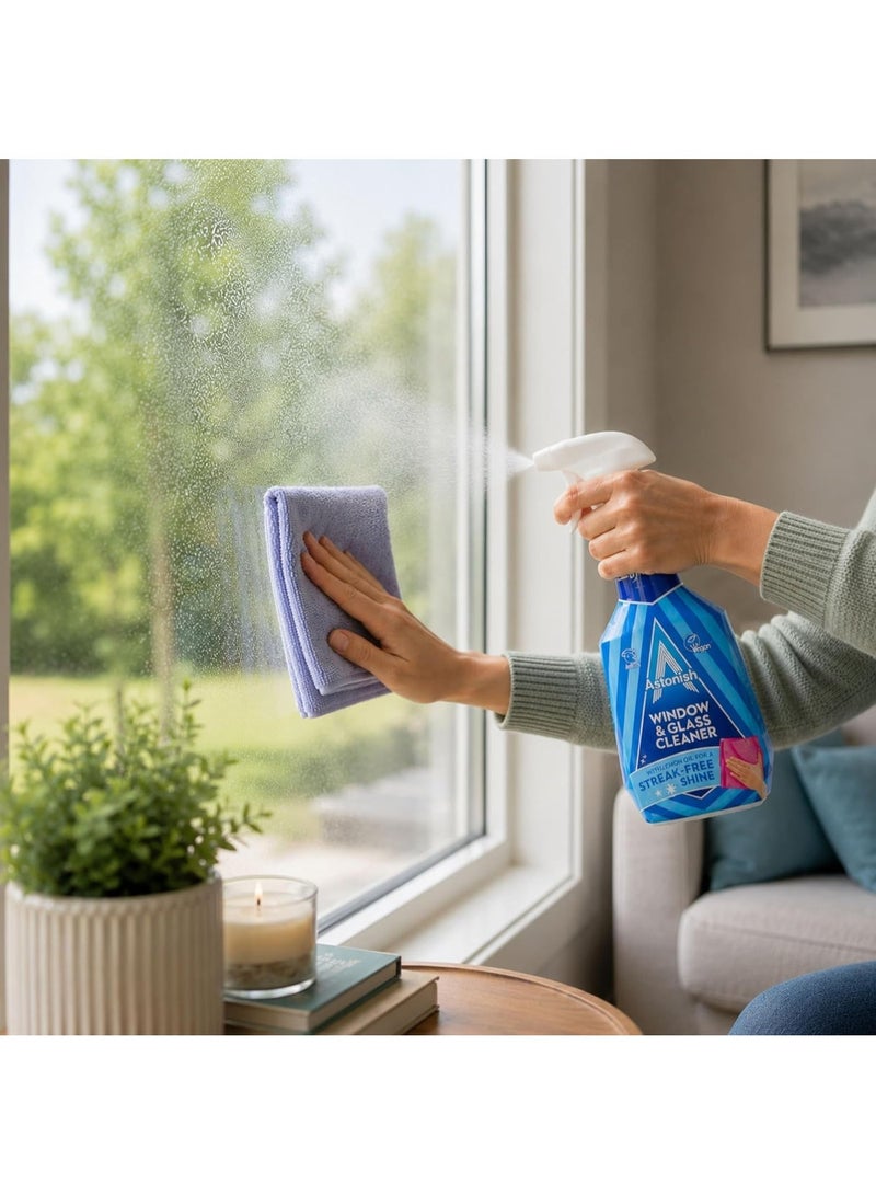 Astonish Window & Glass Cleaner Trigger Spray 750ml with Lemon Oil, Streak-Free Shine Formula, Lifts Dirt from Windows, Mirrors & Glass Surfaces, Vegan & Cruelty Free Household Cleaner - Image 2