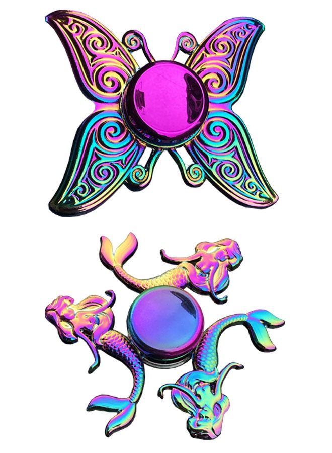2-Piece Colorful Fidget Spinners Reducing Stress and Anxiety Toys, High Quality, Suitable for Kids and Adults