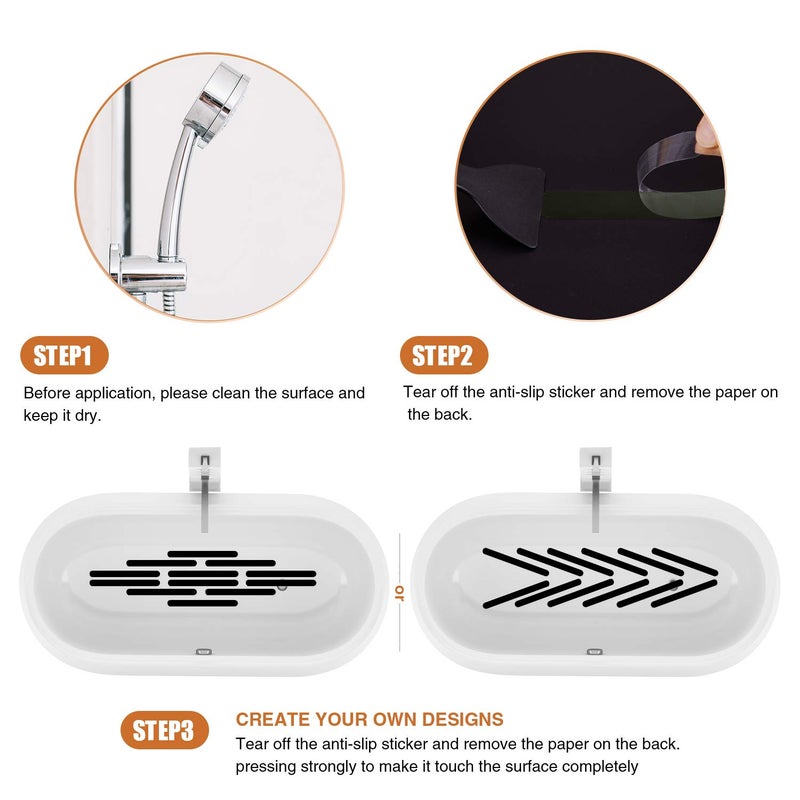 Secopad Non-Slip Bathtub Stickers 24 PCS Safety Bathroom Tubs Showers Treads Adhesive Decals Scraper (Black) - Image 5
