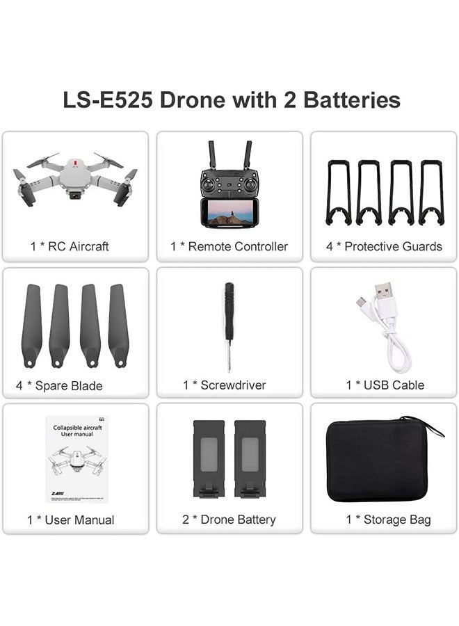LSE525 Foldable Drone, 4K High Definition Camera Wifi Drone, Lightweight And Portable Remote Control Quadcopter, Durable RC Drone For Beginners And Experts, (1pc, Silver) - Image 3