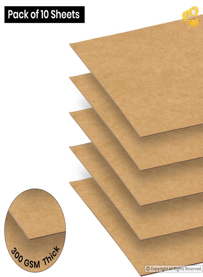 Lakeer 12"x12" Kraft/Craft Paper Craft Liner Sheet - 300 GSM, Brown Color, Pack of 10 Pcs | for DIY Craft, Scrapbooking, Art, Etc. - Image 2