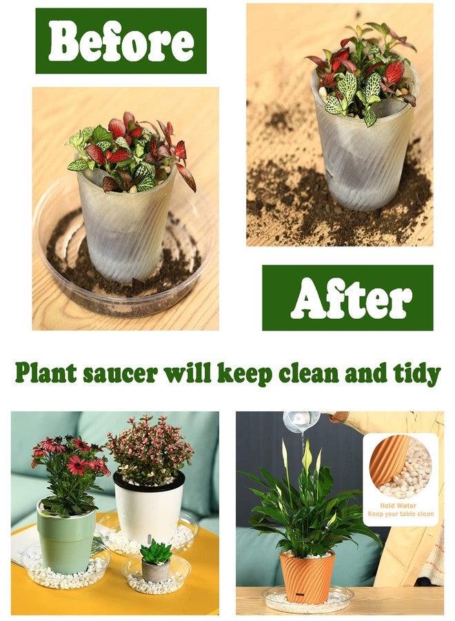 Planterhoma عبوة من 20 صحنًا بلاستيكيًا شفافًا للنباتات، مقاس 20 بوصة، مناسبة لأصص النباتات، أطباق نباتات داخلية، صواني تصريف، بالجملة - Image 4