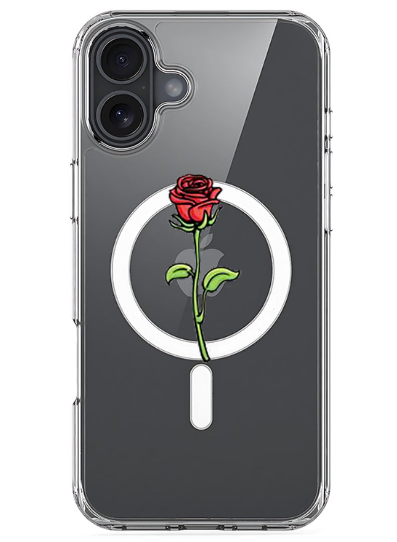 Theodor iPhone 16 Plus Magsafe Magnetic Case for iPhone Compatible with Wireless Charging, Shockproof Phone Bumper Cover - Rose - Image 1
