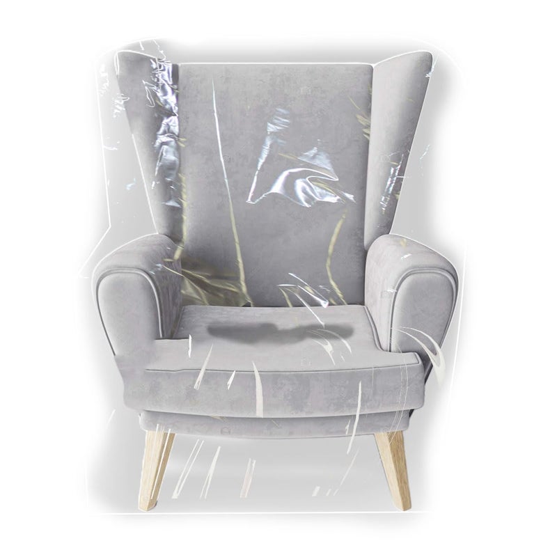 LAMINET Heavy-Duty Plastic Recliner Cover â€“ Clear Vinyl Waterproof Protector for Armchairs, Living Room Chairs, Guards Against Cat/Dog Scratches, Pet Hair, Dust, and Spills â€“ Ideal for Storage Moving - Image 1