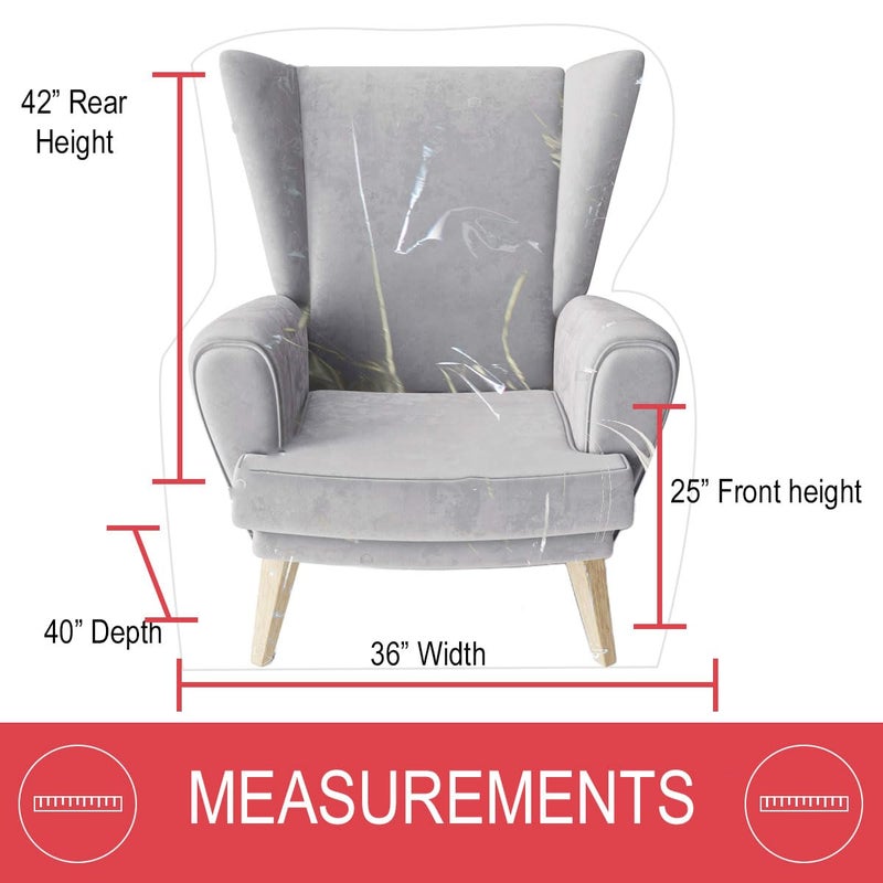 LAMINET Heavy-Duty Plastic Recliner Cover â€“ Clear Vinyl Waterproof Protector for Armchairs, Living Room Chairs, Guards Against Cat/Dog Scratches, Pet Hair, Dust, and Spills â€“ Ideal for Storage Moving - Image 3