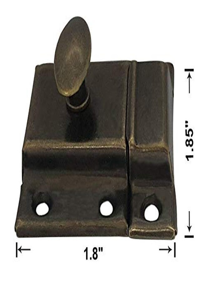 QCAA Oval Turn Cabinet Latch, for Cupboard & Other Furniture, Small, Antique Brass, 4 Pack - Image 2