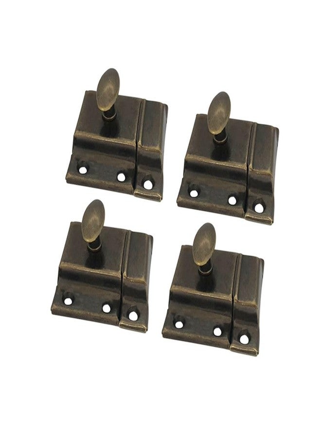 QCAA Oval Turn Cabinet Latch, for Cupboard & Other Furniture, Small, Antique Brass, 4 Pack - Image 1