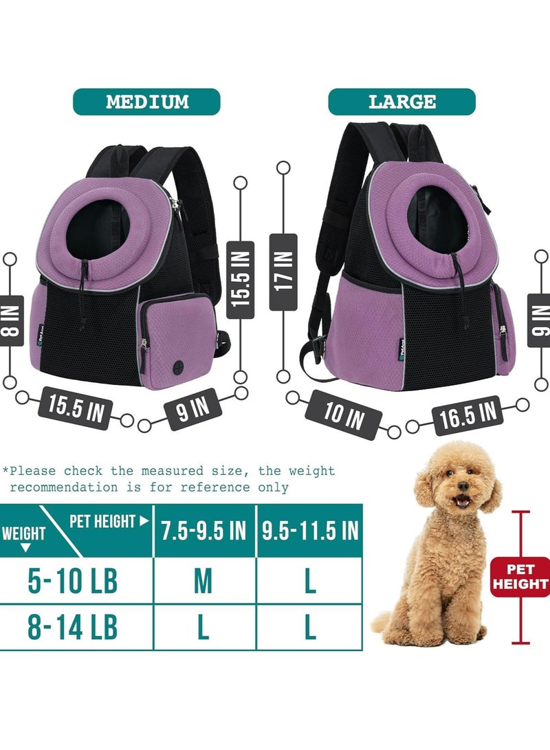 general Exposed Pet Chest Bag Double Shoulder Pet Bag, Portable Breathable Cat Chest Bag (Purple) - Image 2