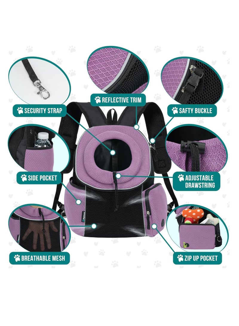 general Exposed Pet Chest Bag Double Shoulder Pet Bag, Portable Breathable Cat Chest Bag (Purple) - Image 3