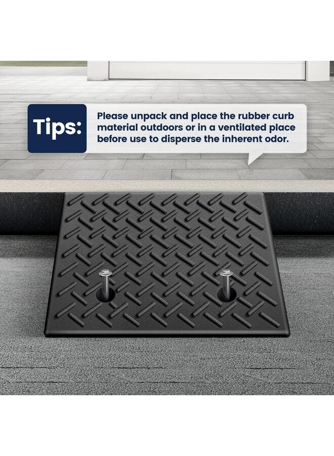 منحدران للسيارات بارتفاع 4.3 بوصة، منحدر مطاطي متين، منحدر ممرات تحميل، منحدر عتبة محكم، 19.7 بوصة طول × 11.8 بوصة عرض × 4.3 بوصة ارتفاع، مناسب لرصيف التحميل، المستودع، الكرسي المتحرك - Image 5