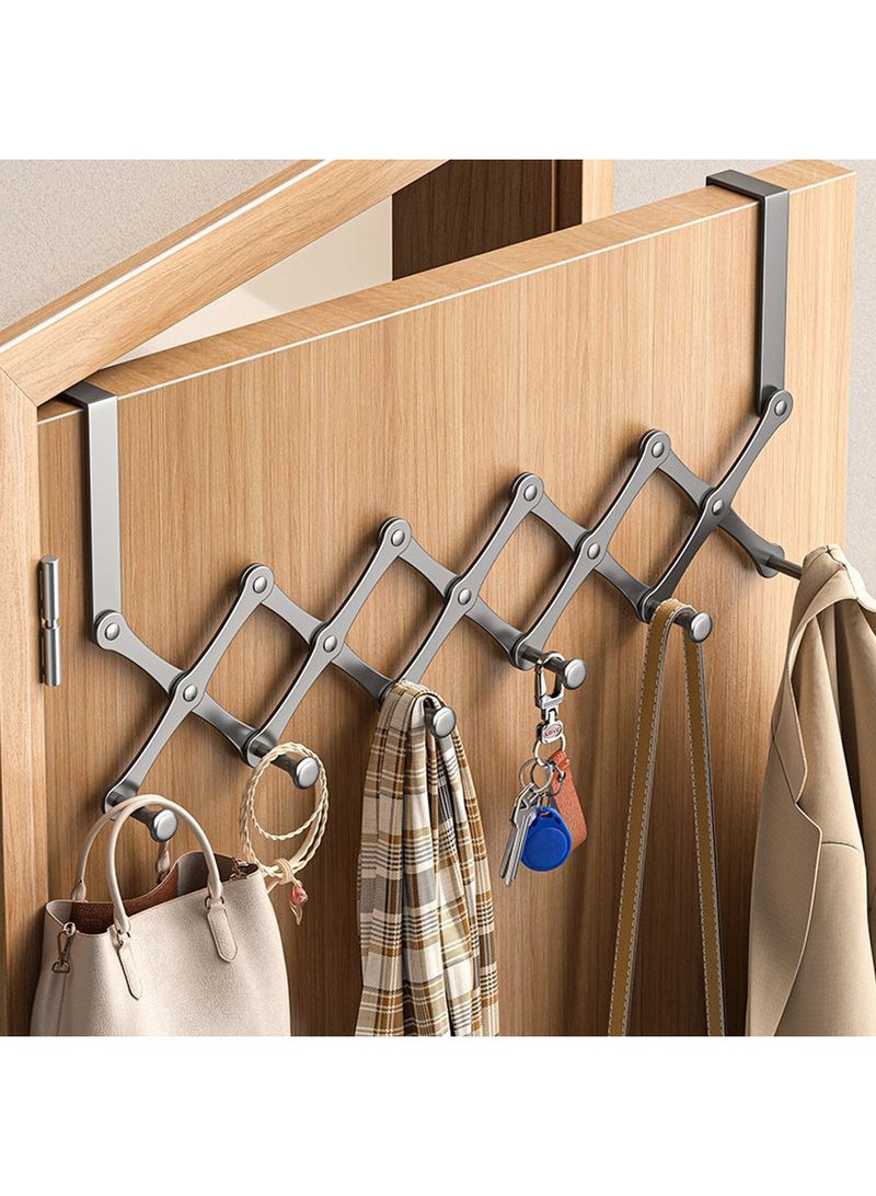 Behind the Door Hooks, No Punch Hangers, Bedroom Room Door Storage Wall, Hanging Door Back Clothes Hangers Clothes Hat Hooks, Black 6 Hooks - Image 1