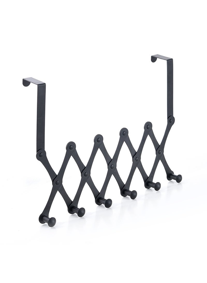 Behind the Door Hooks, No Punch Hangers, Bedroom Room Door Storage Wall, Hanging Door Back Clothes Hangers Clothes Hat Hooks, Black 6 Hooks - Image 3