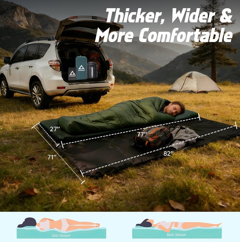 CROSSHIP Self Inflating Camping Sleeping Pad with Electric Pump - 9.5 R-Value&3.2" Extra Thick Memory Foam Mat with Pillow, Packable for Camping, Backpacking&Car-Sleep (Includes Waterproof Camp-Pad) - Image 4