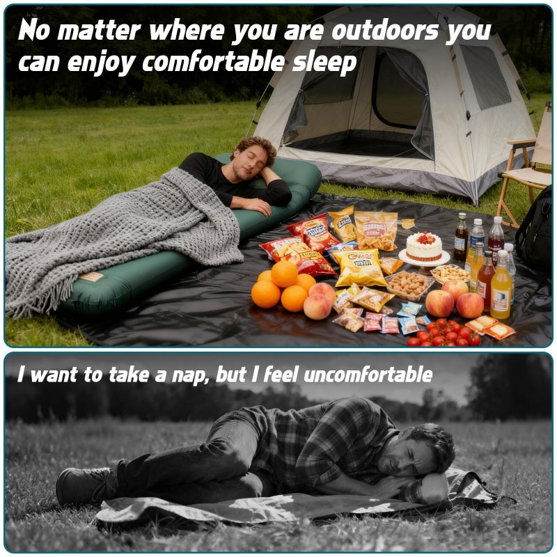 CROSSHIP Self Inflating Camping Sleeping Pad with Electric Pump - 9.5 R-Value&3.2" Extra Thick Memory Foam Mat with Pillow, Packable for Camping, Backpacking&Car-Sleep (Includes Waterproof Camp-Pad) - Image 5