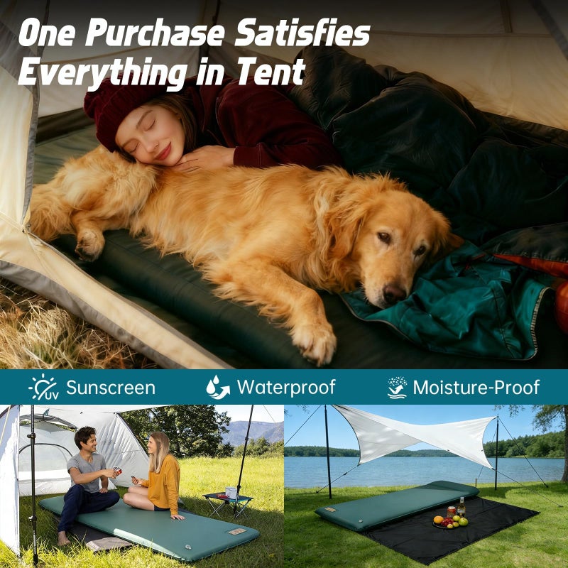 CROSSHIP Self Inflating Camping Sleeping Pad with Electric Pump - 9.5 R-Value&3.2" Extra Thick Memory Foam Mat with Pillow, Packable for Camping, Backpacking&Car-Sleep (Includes Waterproof Camp-Pad) - Image 2