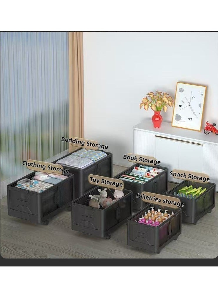 حصريا خزانة تخزين بثلاث طبقات خزانة تخزين قابلة للطي بلاستيكية متعددة الطبقات خزانة ذات بابين صندوق تخزين غرفة المعيشة خزانة تخزين ألعاب الأطفال خزانة تخزين غرفة النوم البسيطة - Image 4