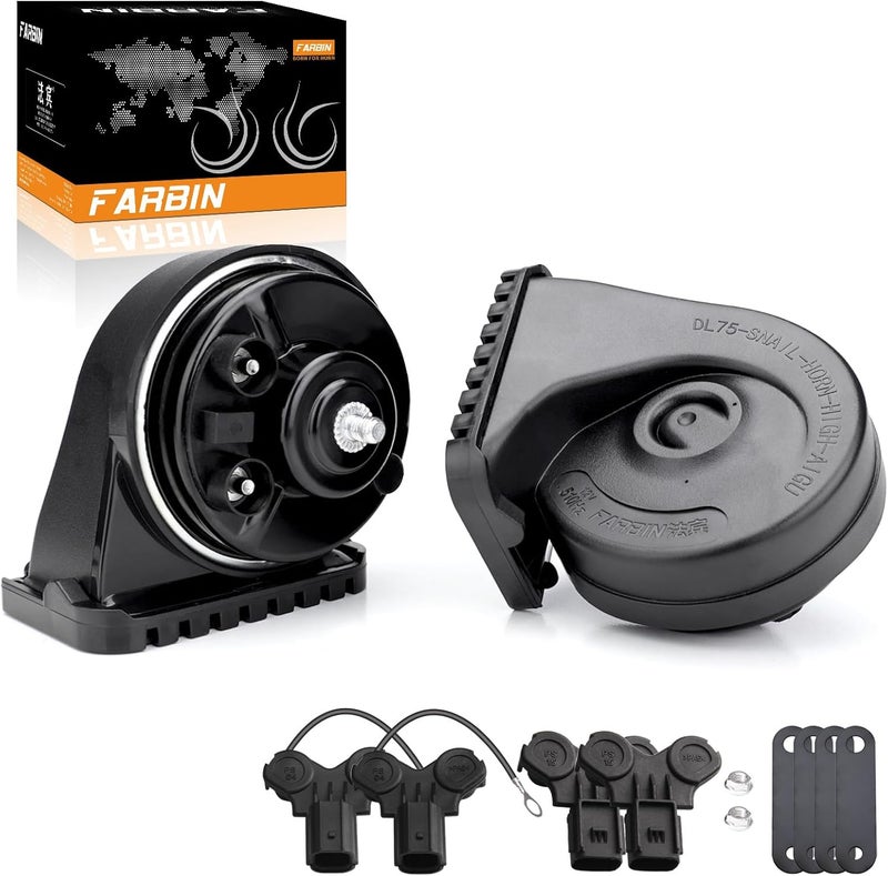 FARBIN Special Interface Auto Horn Compatible with Honda/New Civic 12V Car Horn Loud with Protective Grill Dual-Tone Electric Snail Horns Waterproof and Dustproof with Cover - Image 1