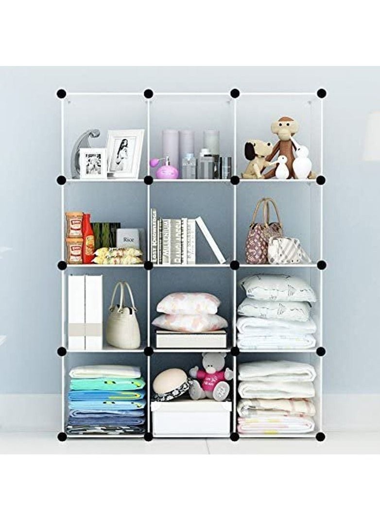 Generic - 12 -Cube Plastic Shoe Storage Organizer Units, Stackable Shoe Organizing Rack, Closed Shoe Organizer Boxes Bins with Doors, Space Saving Shoe Storage Cabinet for Heels, Boots, Slippers - Image 1