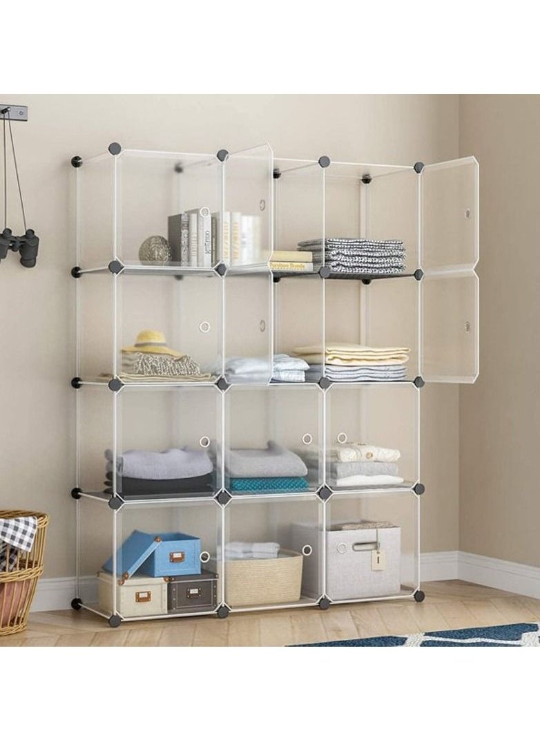 Generic - 12 -Cube Plastic Shoe Storage Organizer Units, Stackable Shoe Organizing Rack, Closed Shoe Organizer Boxes Bins with Doors, Space Saving Shoe Storage Cabinet for Heels, Boots, Slippers - Image 1