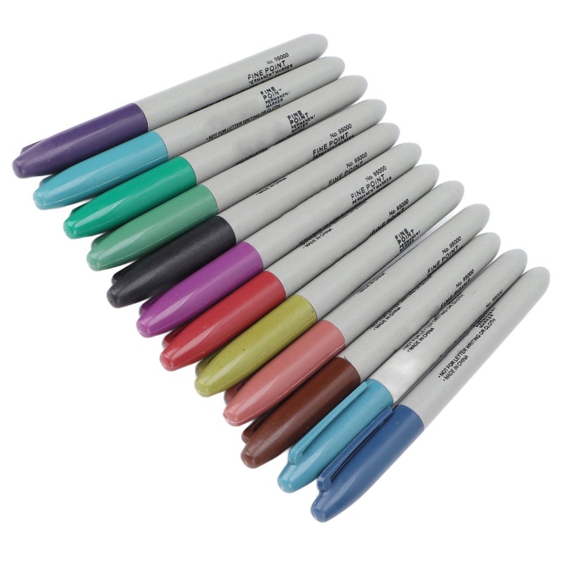 Washable Tattoo Marker Pen: 12 Colors Thin Nib for Accuracy - Non Irritating Leakproof Cover Marker for Beauty Eyebrow Tattoo Office Art Use - Image 4