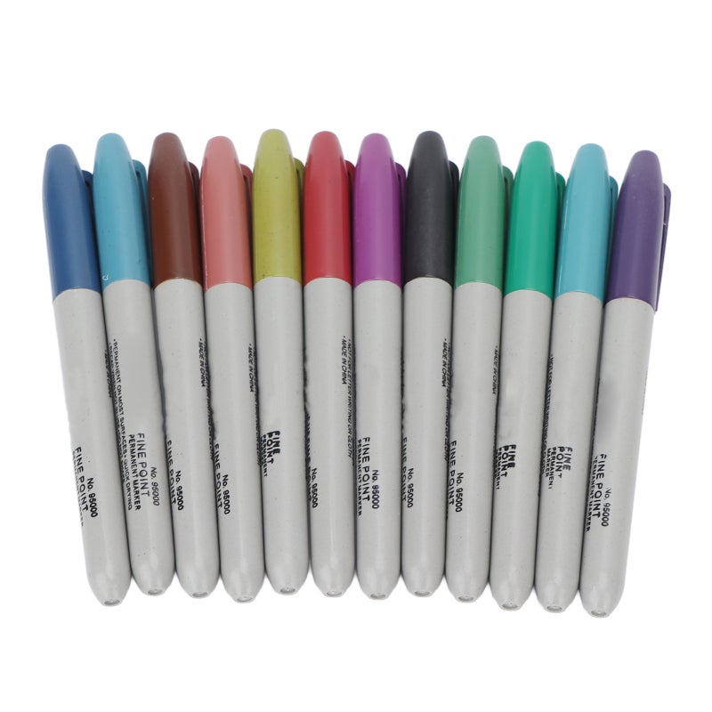 Washable Tattoo Marker Pen: 12 Colors Thin Nib for Accuracy - Non Irritating Leakproof Cover Marker for Beauty Eyebrow Tattoo Office Art Use - Image 1
