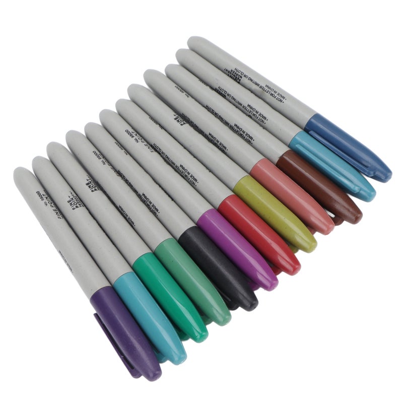 Washable Tattoo Marker Pen: 12 Colors Thin Nib for Accuracy - Non Irritating Leakproof Cover Marker for Beauty Eyebrow Tattoo Office Art Use - Image 5